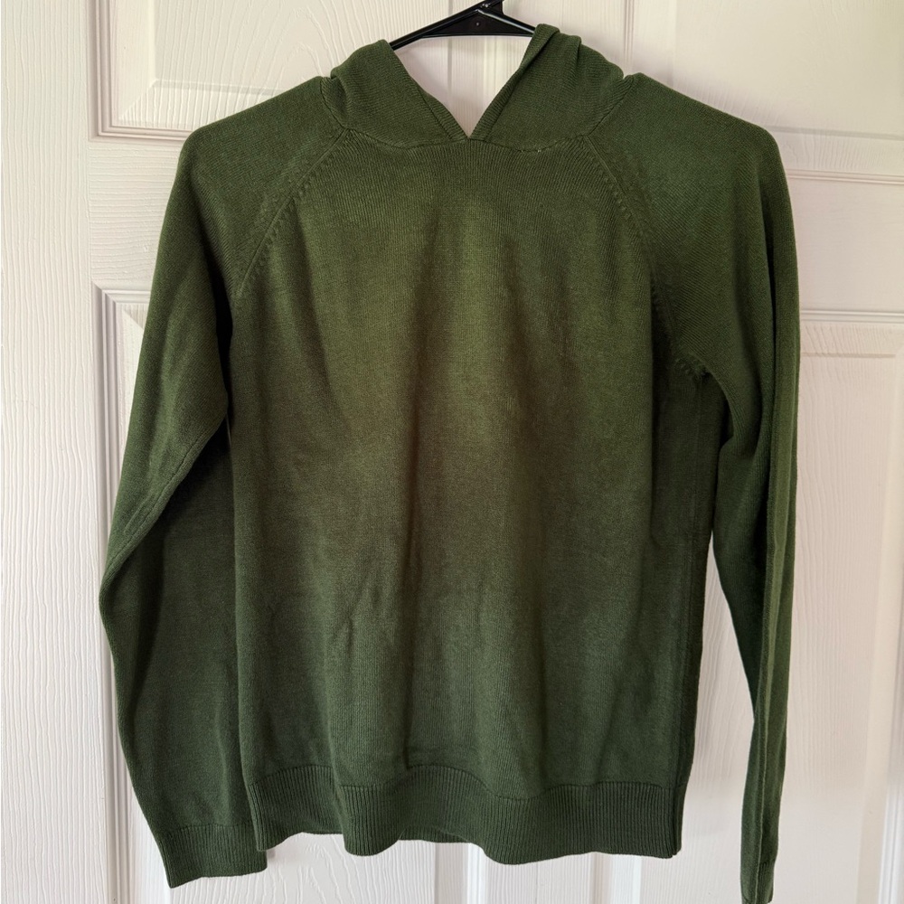 Men's Olive Green Hooded Sweater